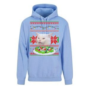 Smug Table Cat Meme Ugly Christmas Unisex Surf Hoodie