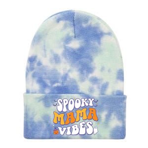 Spooky Mama Vibes Halloween Cool Gift Tie Dye 12in Knit Beanie