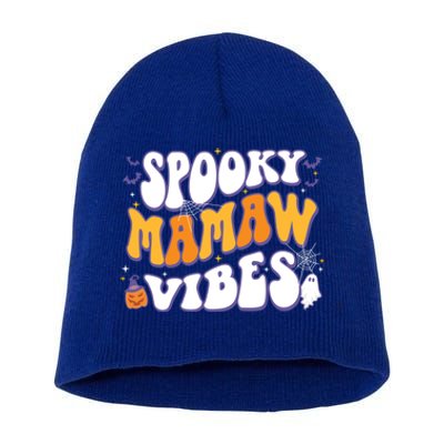 Spooky Mamaw Vibes Halloween Cool Gift Short Acrylic Beanie