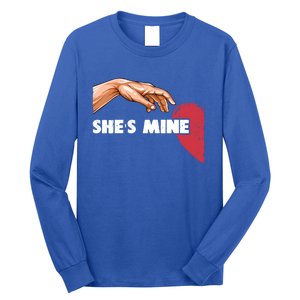 She's Mine Valentine's Day For Couples Heart Gift Long Sleeve Shirt