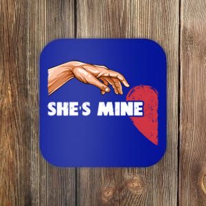 She's Mine Valentine's Day For Couples Heart Gift Coaster