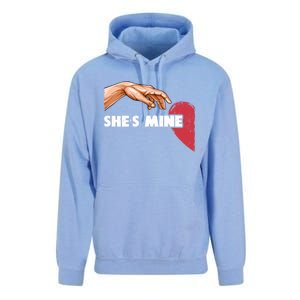 She's Mine Valentine's Day For Couples Heart Gift Unisex Surf Hoodie