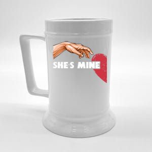 She's Mine Valentine's Day For Couples Heart Gift Beer Stein