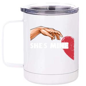 She's Mine Valentine's Day For Couples Heart Gift 12 oz Stainless Steel Tumbler Cup