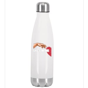 She's Mine Valentine's Day For Couples Heart Gift Stainless Steel Insulated Water Bottle