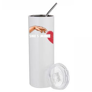 She's Mine Valentine's Day For Couples Heart Gift Stainless Steel Tumbler