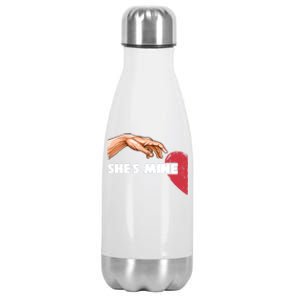 She's Mine Valentine's Day For Couples Heart Gift Stainless Steel Insulated Water Bottle