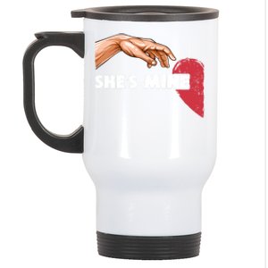 She's Mine Valentine's Day For Couples Heart Gift Stainless Steel Travel Mug