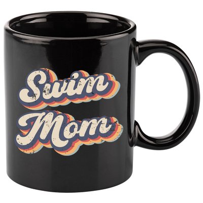Swim Mom Vintage Rainbow Gift 11oz C Handle Ceramic Mug