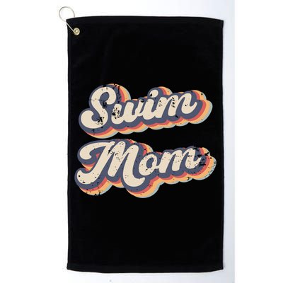 Swim Mom Vintage Rainbow Gift Golf Towel