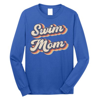 Swim Mom Vintage Rainbow Gift Long Sleeve Shirt
