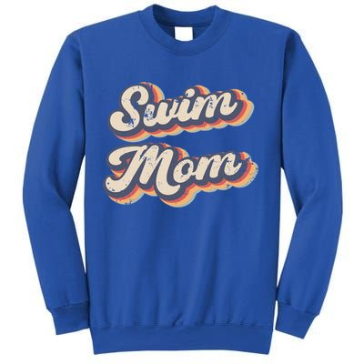 Swim Mom Vintage Rainbow Gift Sweatshirt