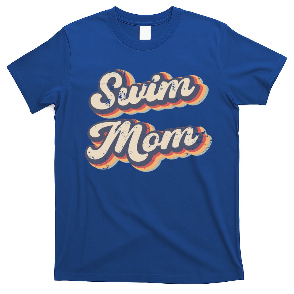 Swim Mom Vintage Rainbow Gift T-Shirt