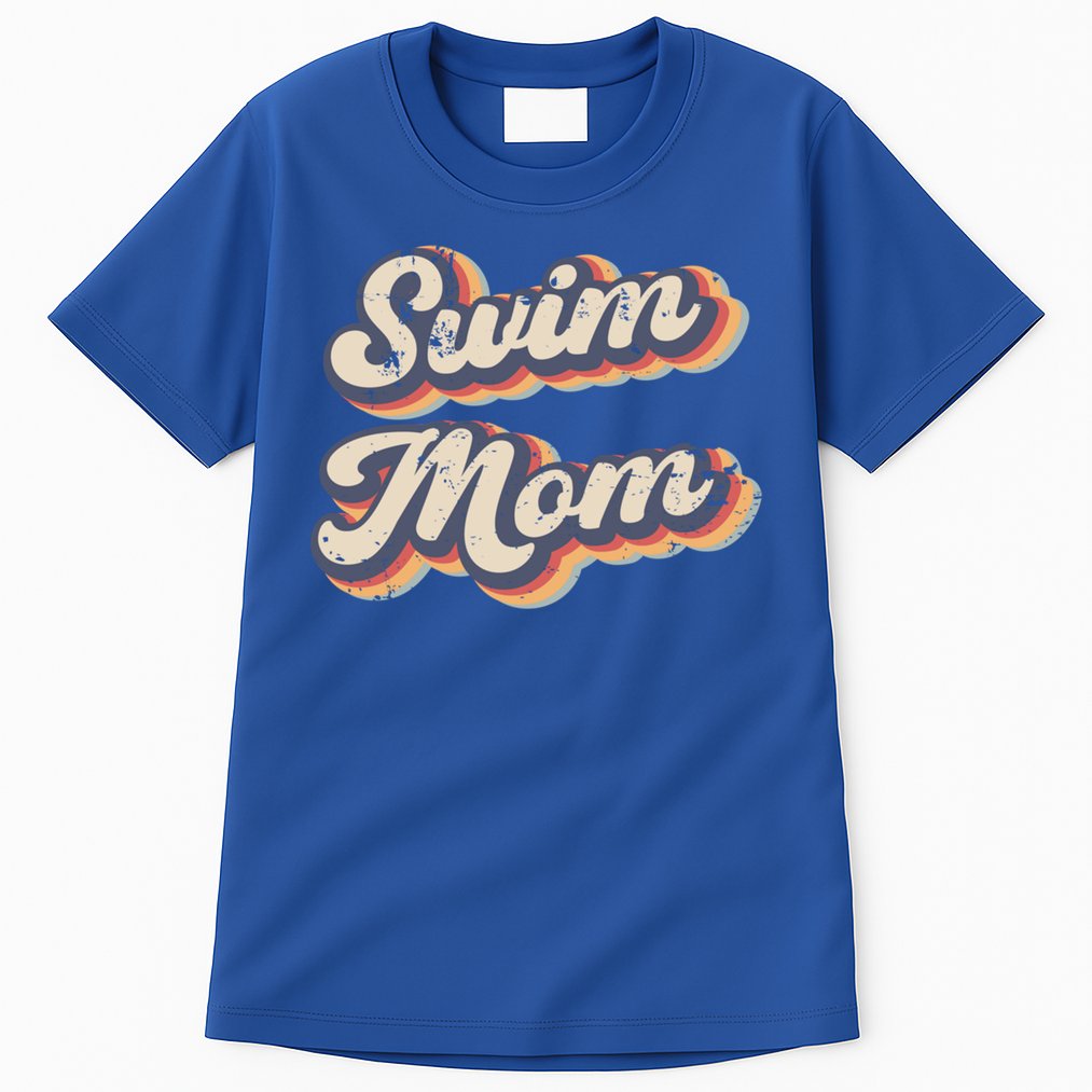 Swim Mom Vintage Rainbow Gift Tall T-Shirt