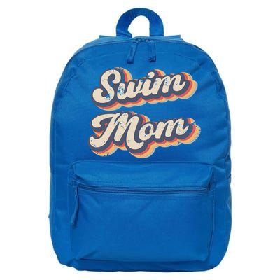 Swim Mom Vintage Rainbow Gift 16 in Basic Backpack