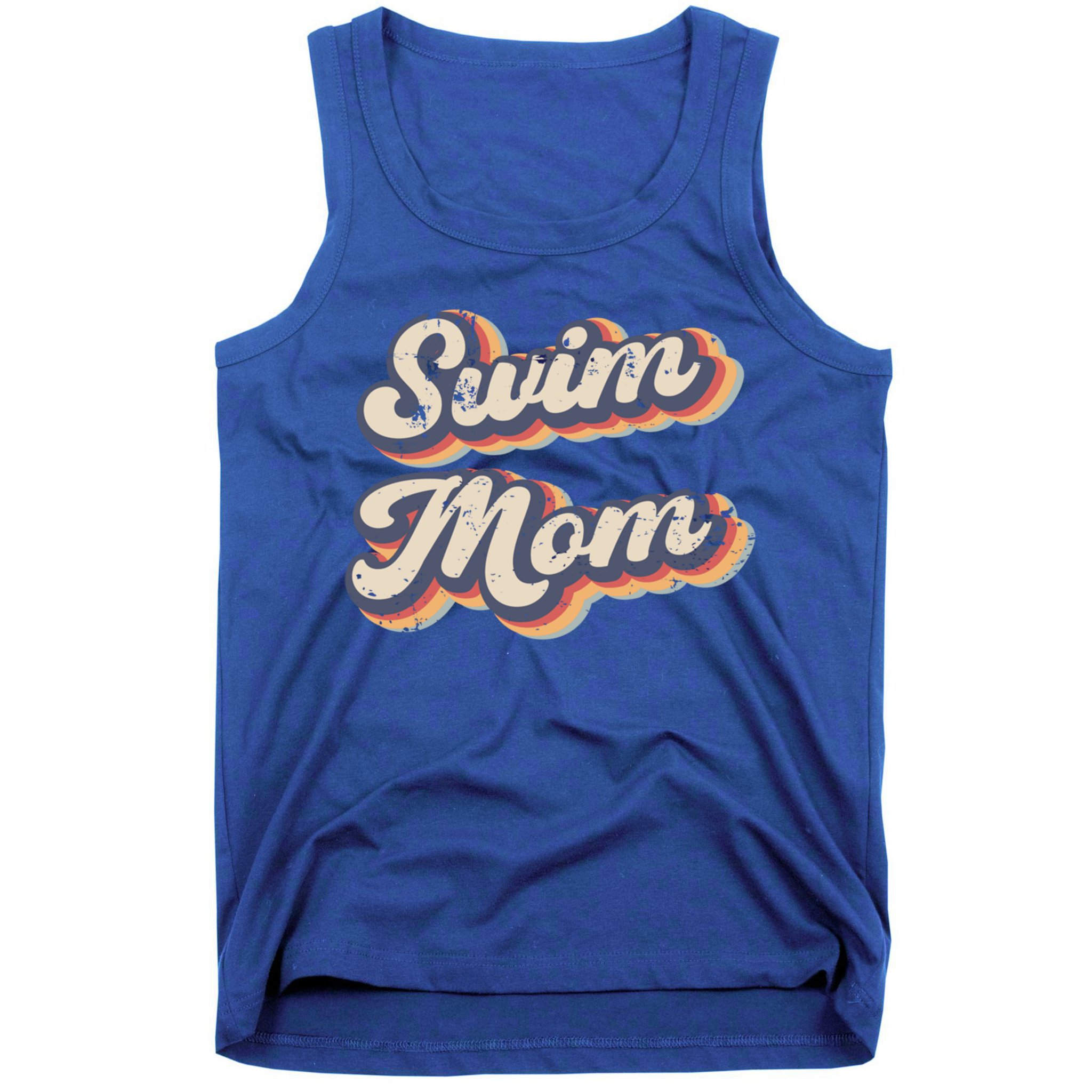 Swim Mom Vintage Rainbow Gift Tank Top