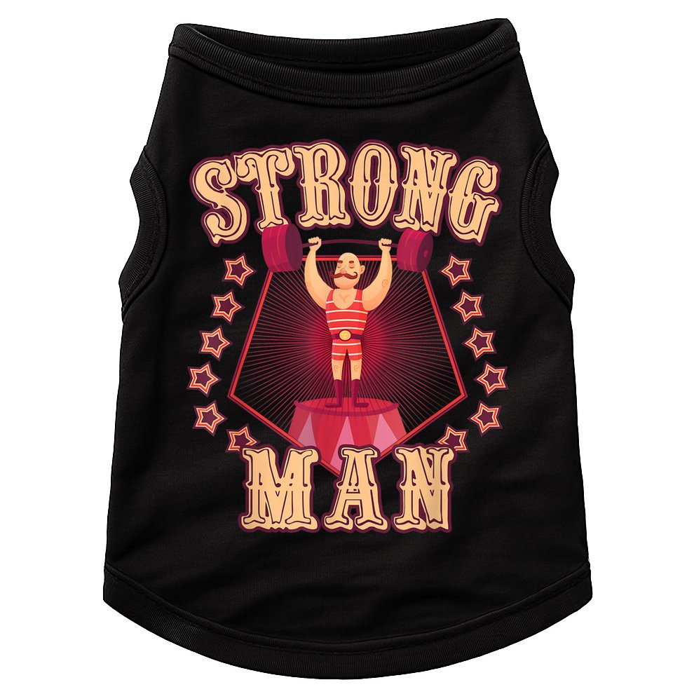 Strong Man Vintage Retro Circus Carnival Birthday Party Doggie Tank