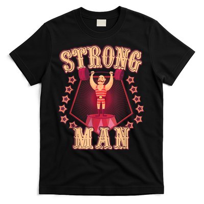 Strong Man Vintage Retro Circus Carnival Birthday Party T-Shirt