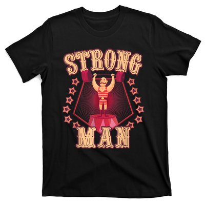 Strong Man Vintage Retro Circus Carnival Birthday Party T-Shirt