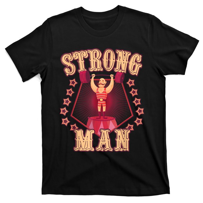 Strong Man Vintage Retro Circus Carnival Birthday Party T-Shirt