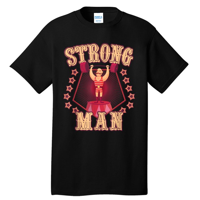 Strong Man Vintage Retro Circus Carnival Birthday Party Tall T-Shirt