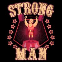 Strong Man Vintage Retro Circus Carnival Birthday Party Button