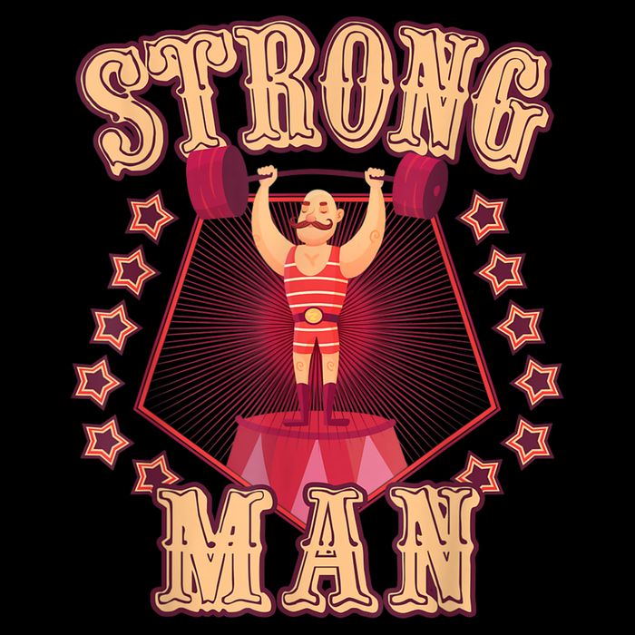 Strong Man Vintage Retro Circus Carnival Birthday Party Button