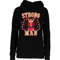 Strong Man Vintage Retro Circus Carnival Birthday Party Womens Funnel Neck Pullover Hood