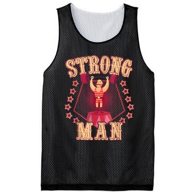 Strong Man Vintage Retro Circus Carnival Birthday Party Mesh Reversible Basketball Jersey Tank