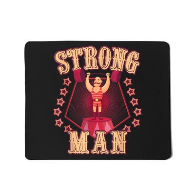 Strong Man Vintage Retro Circus Carnival Birthday Party Mousepad