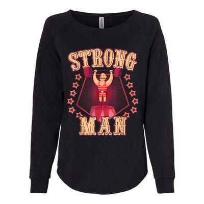 Strong Man Vintage Retro Circus Carnival Birthday Party Womens California Wash Sweatshirt