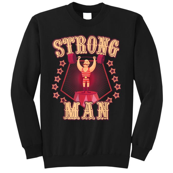 Strong Man Vintage Retro Circus Carnival Birthday Party Tall Sweatshirt