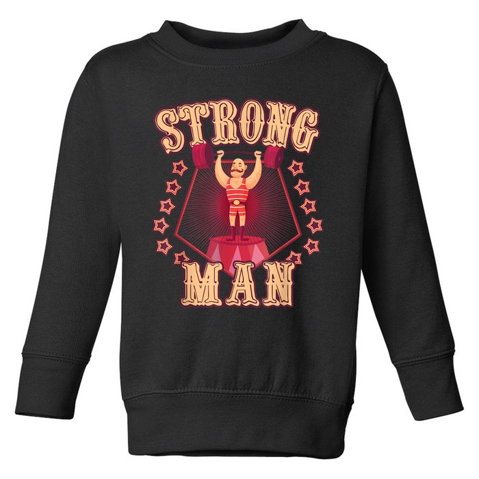 Strong Man Vintage Retro Circus Carnival Birthday Party Toddler Sweatshirt