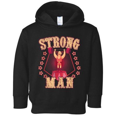 Strong Man Vintage Retro Circus Carnival Birthday Party Toddler Hoodie