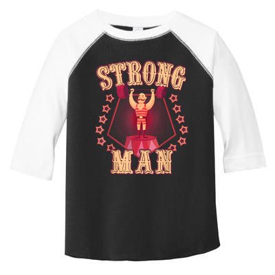 Strong Man Vintage Retro Circus Carnival Birthday Party Toddler Fine Jersey T-Shirt