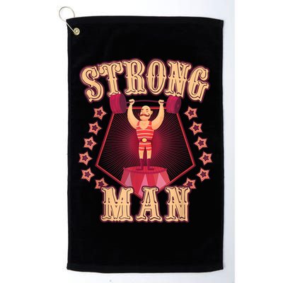 Strong Man Vintage Retro Circus Carnival Birthday Party Golf Towel