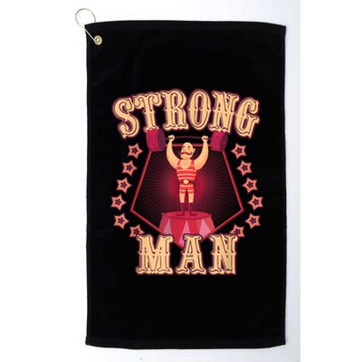 Strong Man Vintage Retro Circus Carnival Birthday Party Platinum Collection Golf Towel