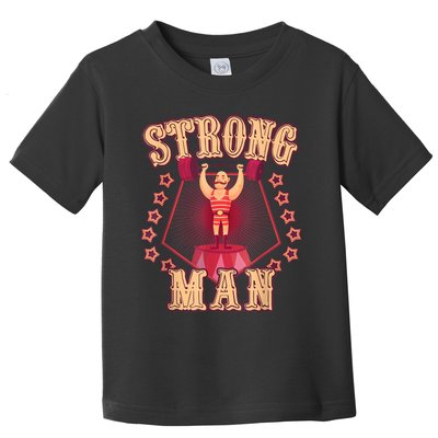 Strong Man Vintage Retro Circus Carnival Birthday Party Toddler T-Shirt