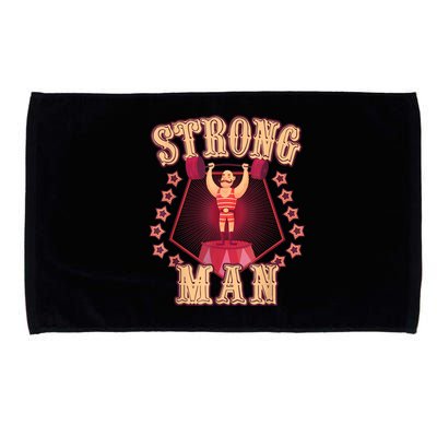 Strong Man Vintage Retro Circus Carnival Birthday Party Microfiber Hand Towel