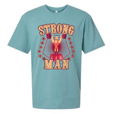 Strong Man Vintage Retro Circus Carnival Birthday Party Sueded Cloud Jersey T-Shirt