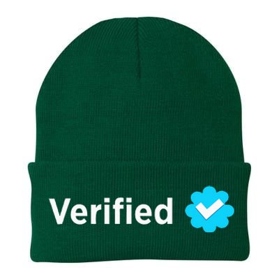 Social Media Verified Account With Check Mark Badge Knit Cap Winter Beanie