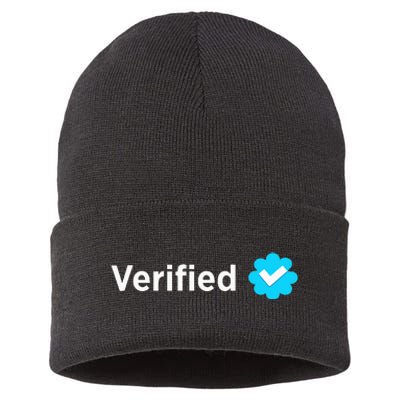 Social Media Verified Account With Check Mark Badge Sustainable Knit Beanie