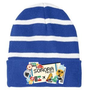 Sonora Mexican Vacation Holidays Estado De Sonora Mexico Funny Gift Striped Beanie with Solid Band