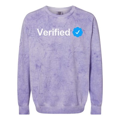 Social Media Verified Account Check Mark Colorblast Crewneck Sweatshirt