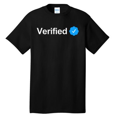 Social Media Verified Account Check Mark Tall T-Shirt