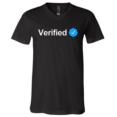 Social Media Verified Account Check Mark V-Neck T-Shirt