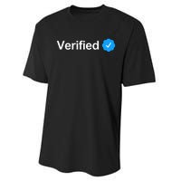 Social Media Verified Account Check Mark Performance Sprint T-Shirt