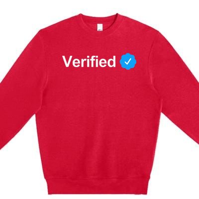 Social Media Verified Account Check Mark Premium Crewneck Sweatshirt