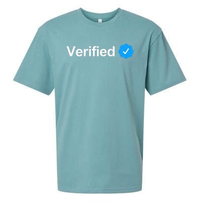 Social Media Verified Account Check Mark Sueded Cloud Jersey T-Shirt