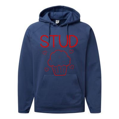 Stud Muffins Valentine's Day Funny Heart Love Performance Fleece Hoodie